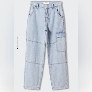 Mango Blue Cargo Jeans